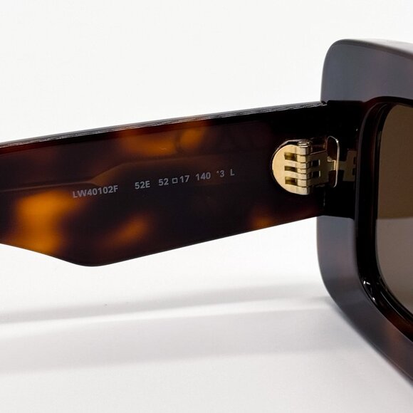 NEW LW40102F 52E, LOEWE SQUARE HAVANA BROWN SUNGLASSES LOEWE - Picture 10 of 12